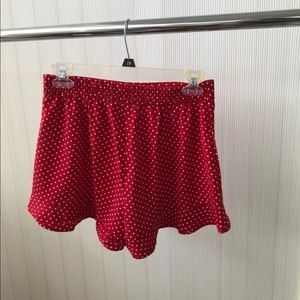 red polka dot shorts